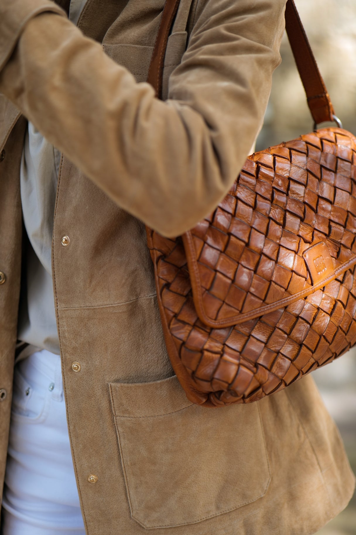 Sac en cuir Biba Lewisburg LEI11L - Tannage végétal et tressage manuel