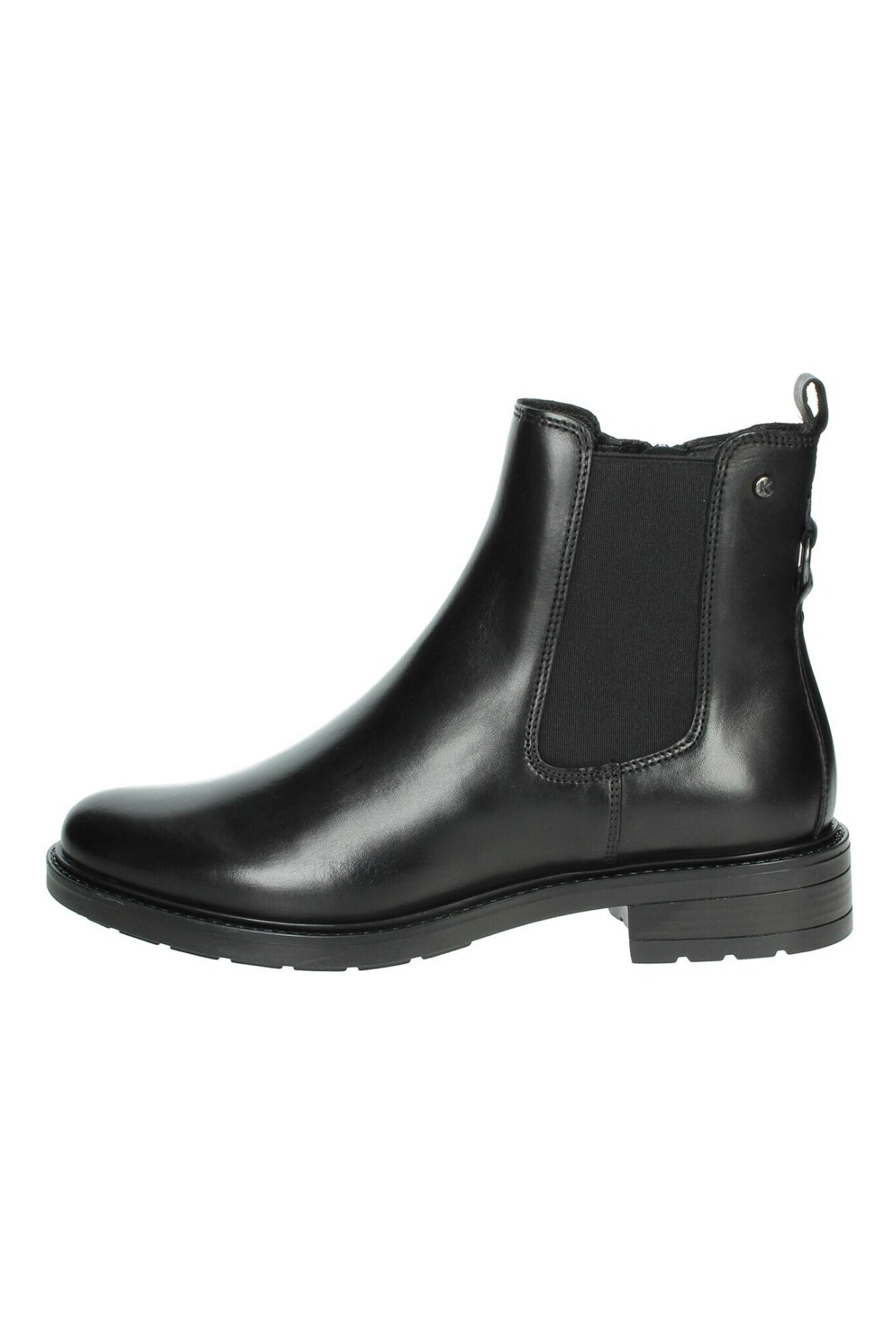 Vue de profil des bottines en cuir noir Keys K-9912