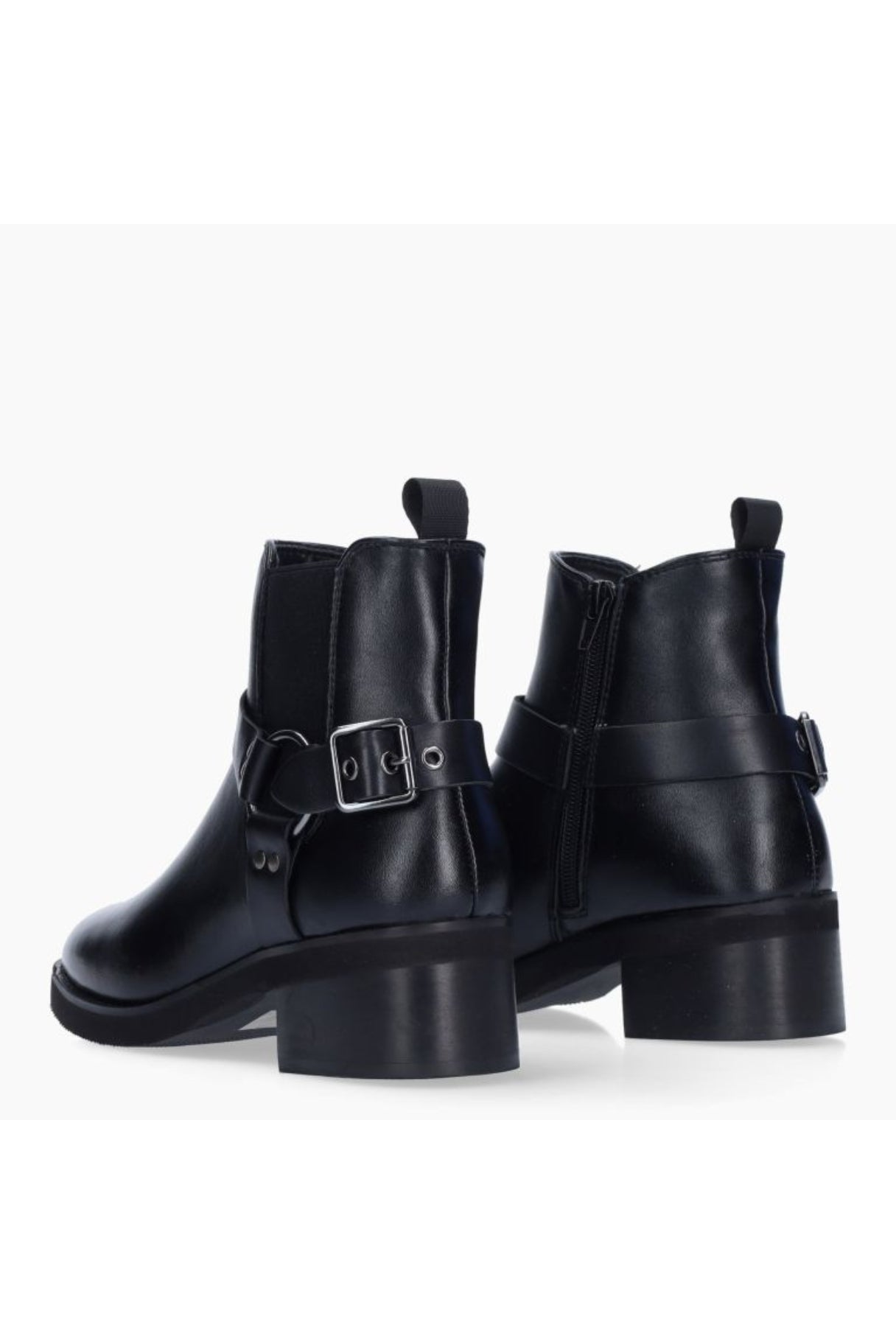 Bottines en cuir noir avec harnais - KEYS K9428