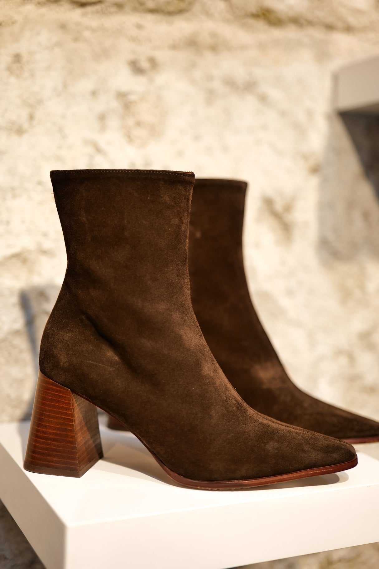 Bottines en velours Angel Alarcon - Nappa maroquinerie 