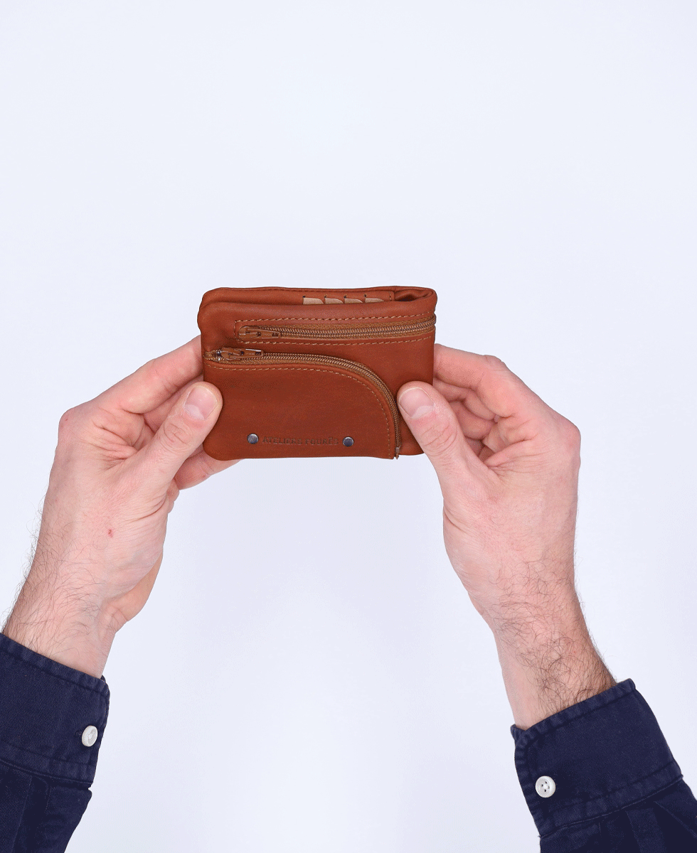 Portefeuille Ulysse en cuir pleine fleur – Ateliers Fourès