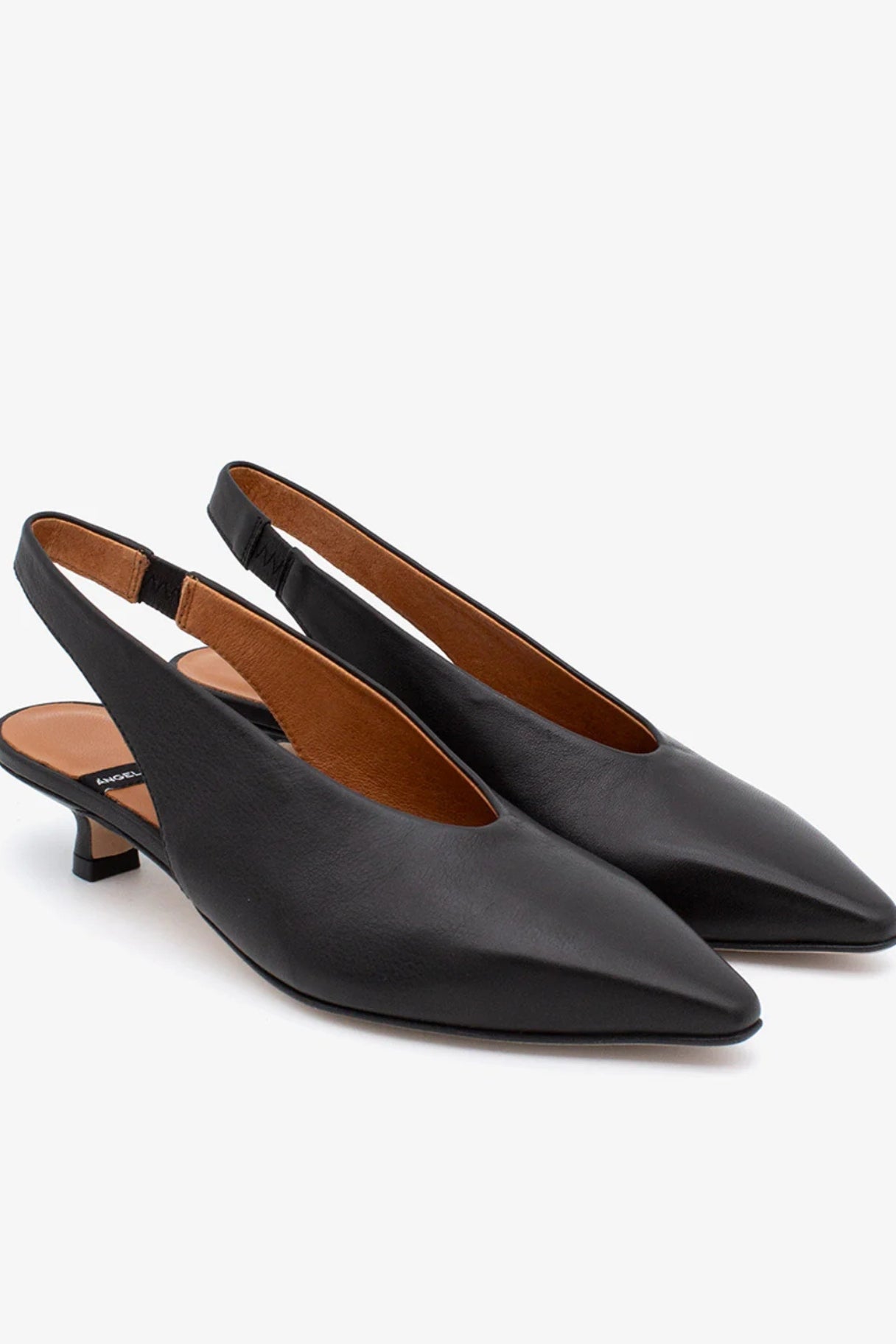 Escarpins Sonia noir slingback en cuir grain doux Ángel Alarcón