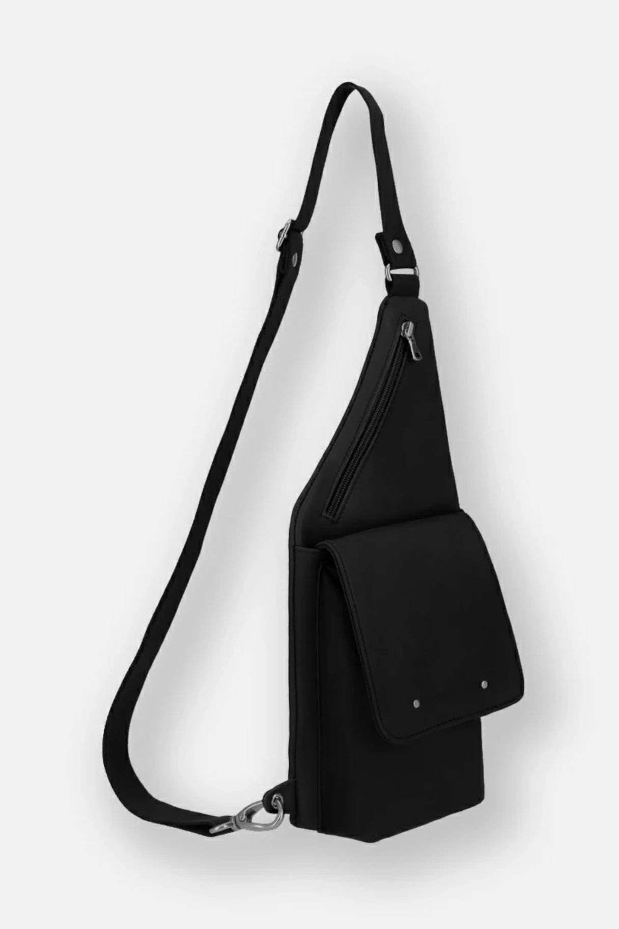Holster Dionysos cuir noir avec bandoulière textile longue réglable
