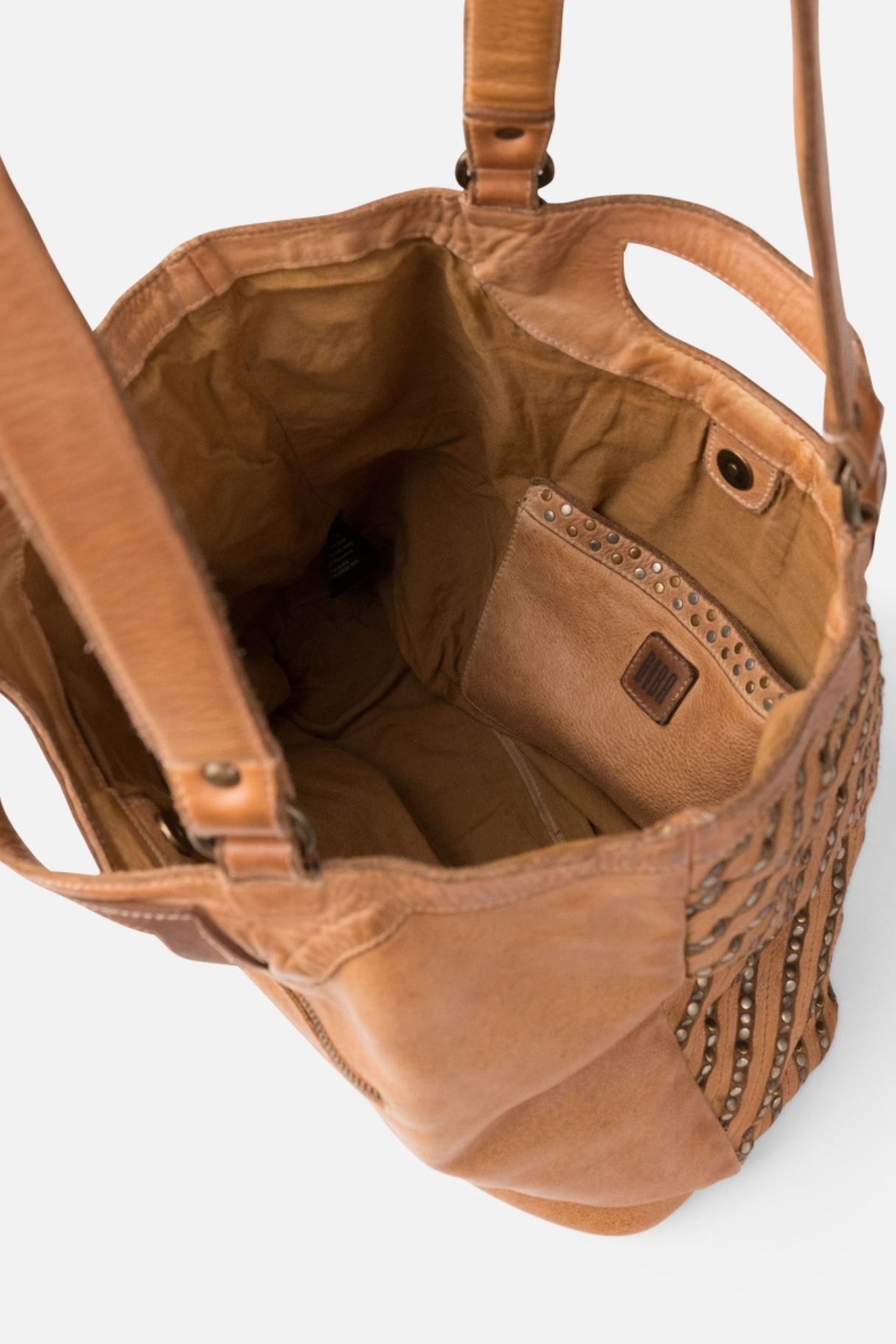 Grand sac cabas Biba cuir naturel intérieur