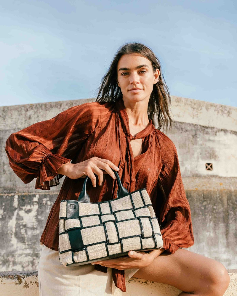 Sac bowling cuir et toile BIBA Wann WAN4L noir