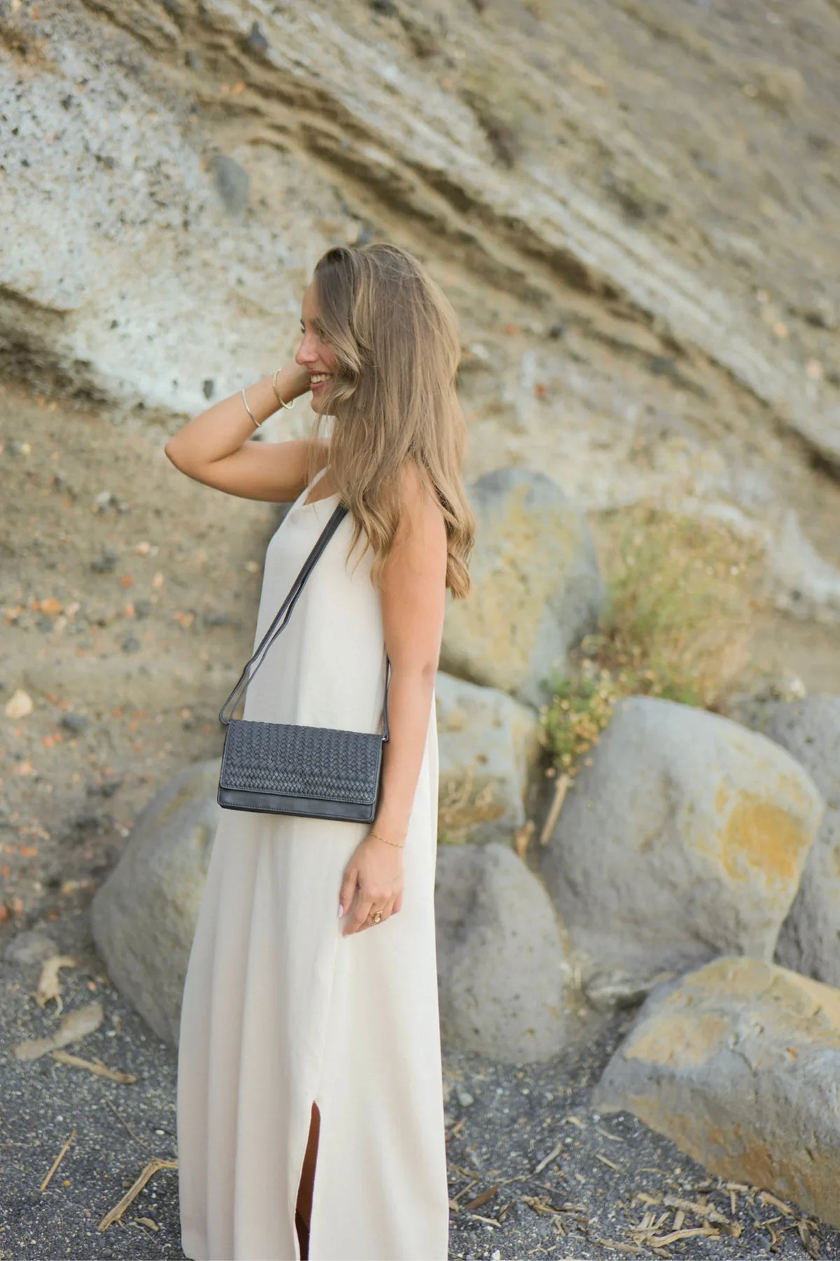 Mini sac bandoulière Biba Roseau ROU1L en cuir tressé