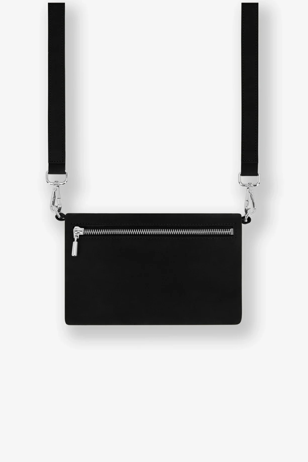 Dos de la pochette Mycène noire avec poche plaquée zippée arrière