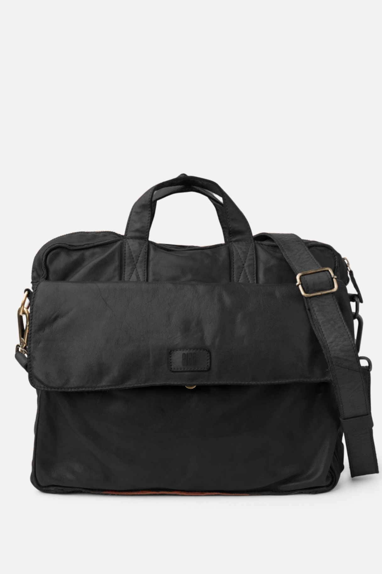 Porte-documents homme BIBA Alex ALE2L en cuir noir, vue de face