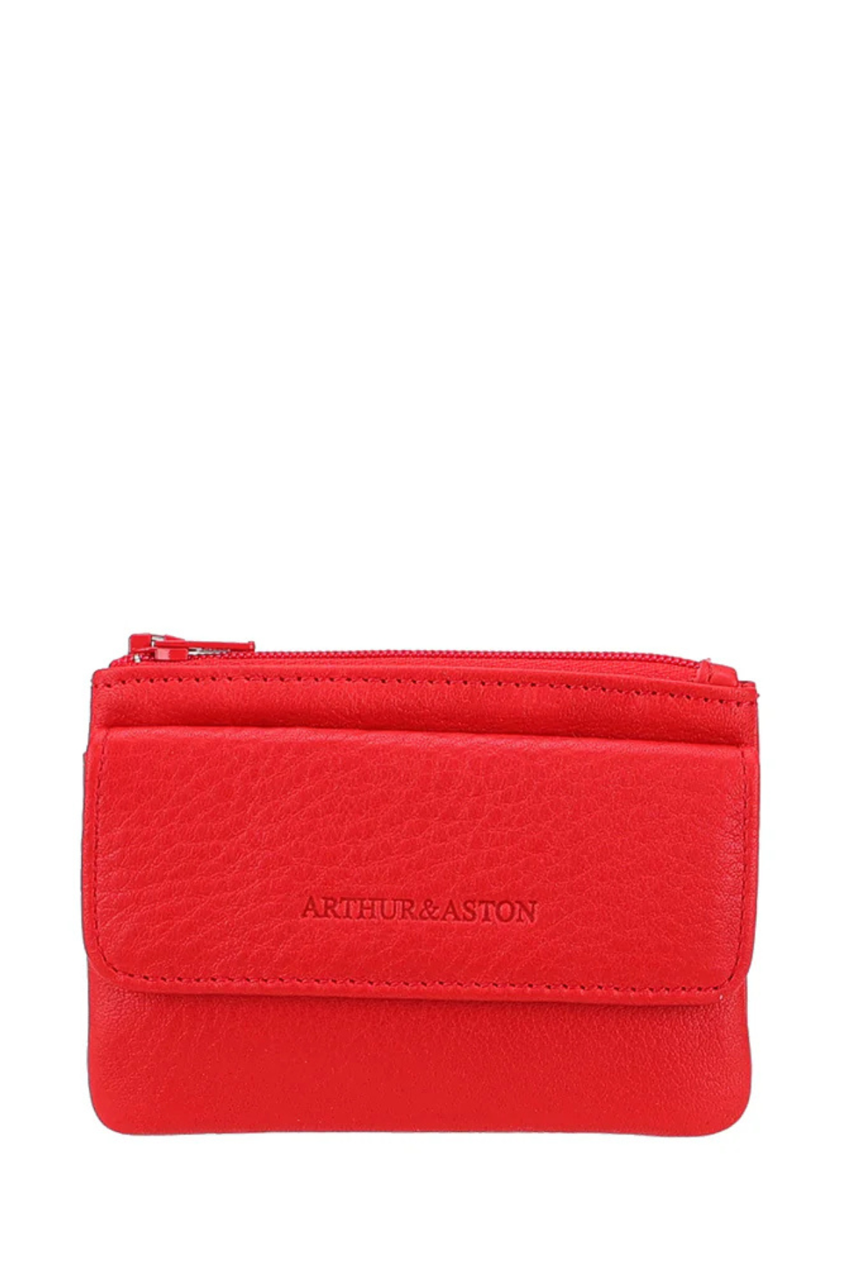 Porte-monnaie cuir rouge Arthur & Aston Ange fermeture zippée