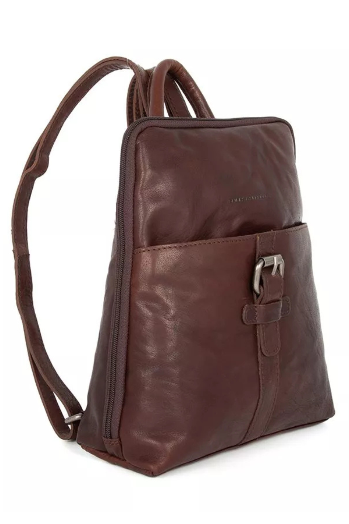 Sac à dos cuir Texas marron foncé avec bretelles cuir réglables profil Spikes & Sparrow