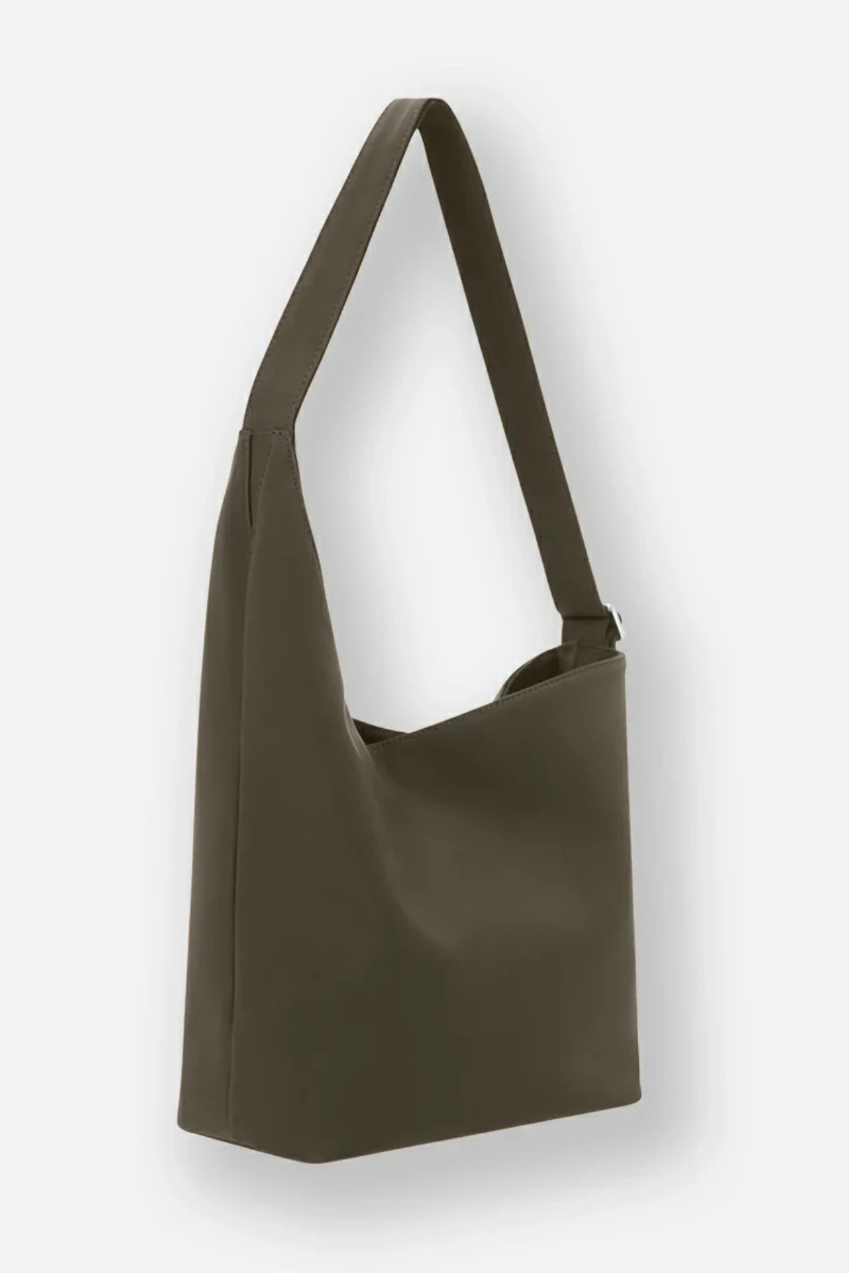 Sac Adastrée kaki vue profil sac à main asymétrique cuir vachette