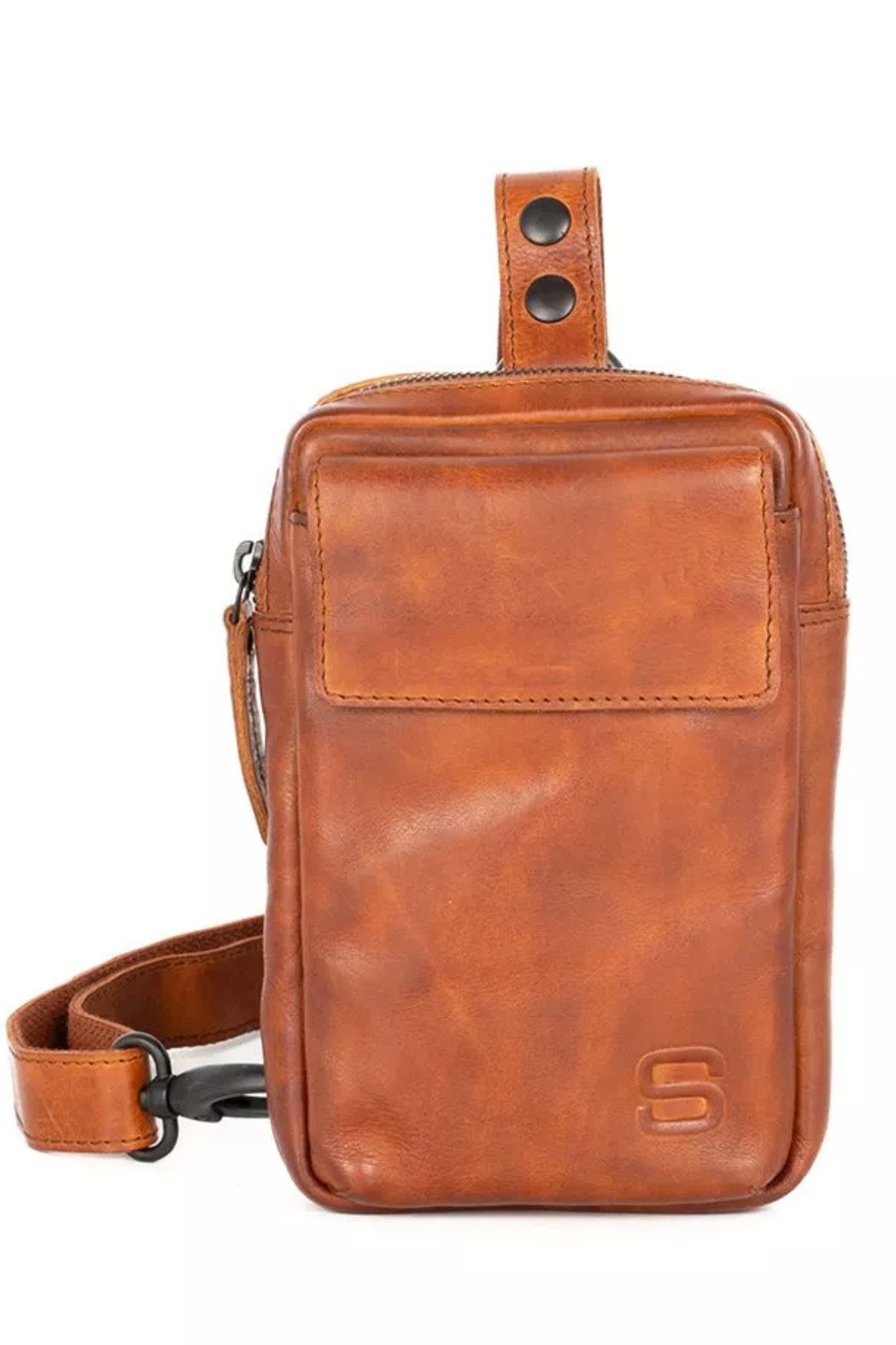 Sac bandoulière Harris en cuir Apache brandy Spikes & Sparrow