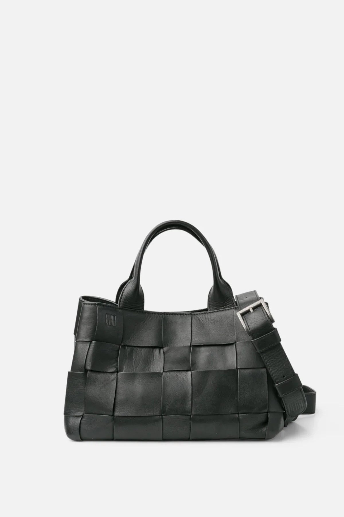 Sac bowling BIBA Wann WAN1L en cuir tressé noir, vue de face