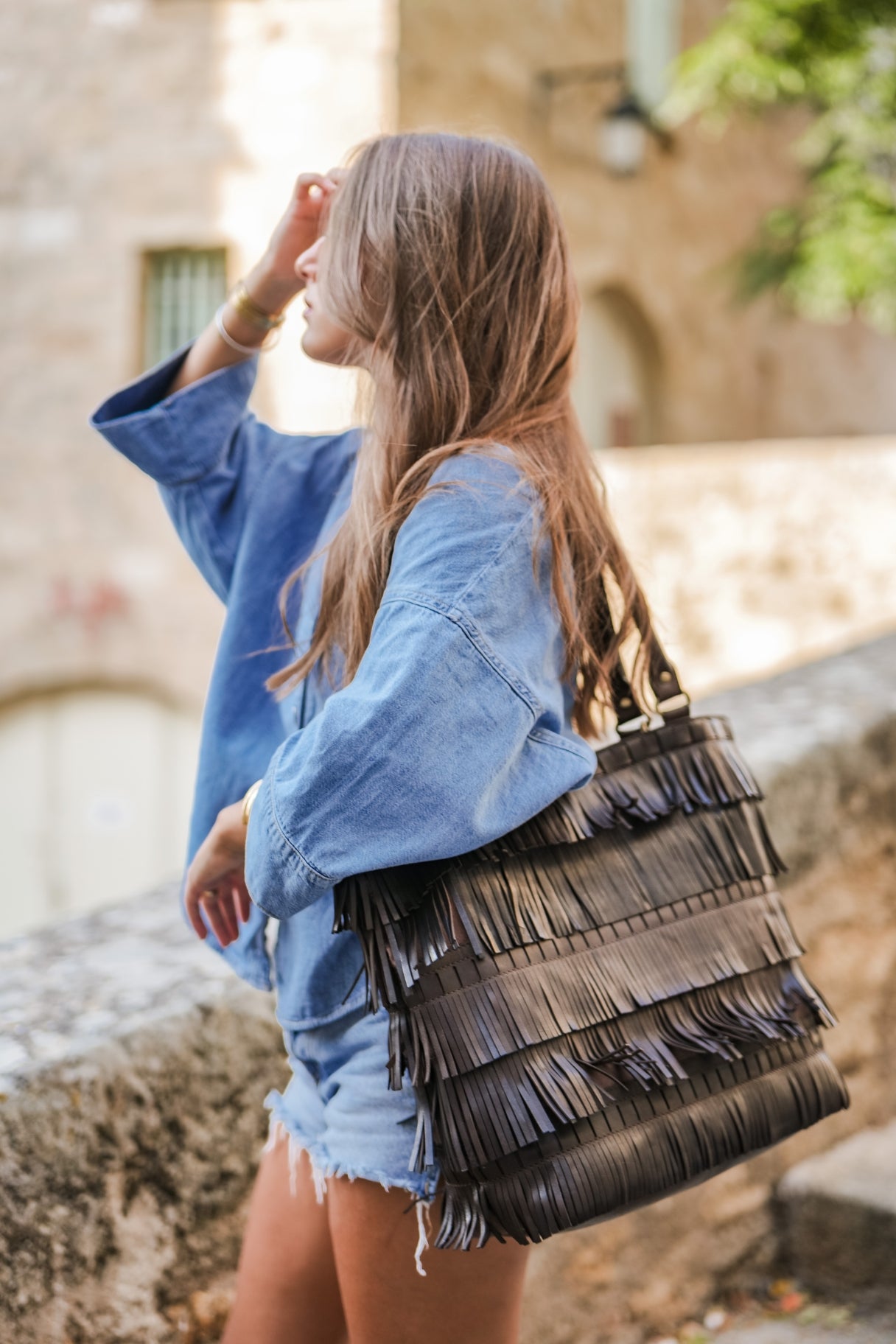 Sac à main à franges en cuir BIBA Kahoka KAK1L