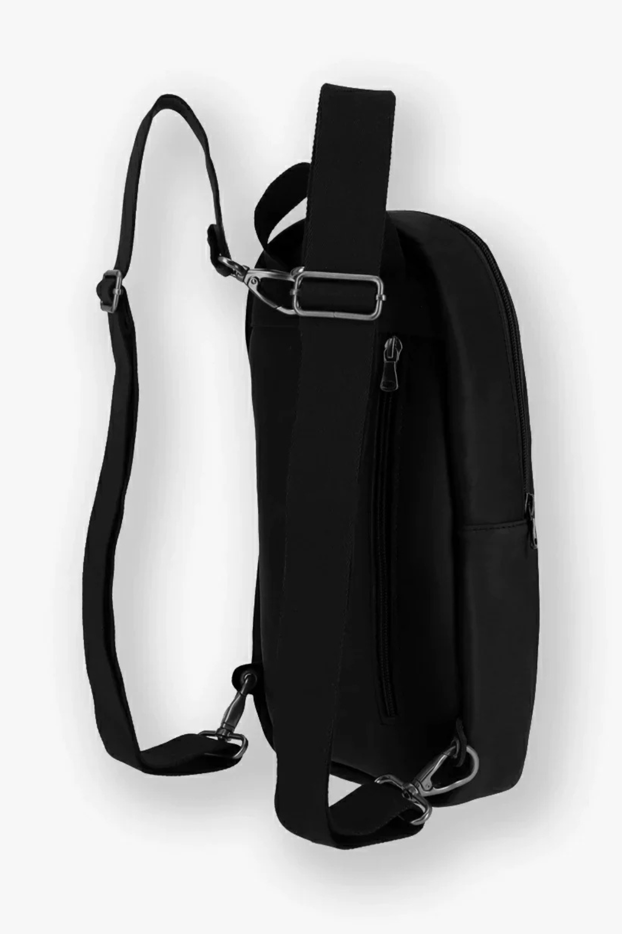Sac à dos cuir Ouranos noir vue arrière avec bandoulières amovibles réglables