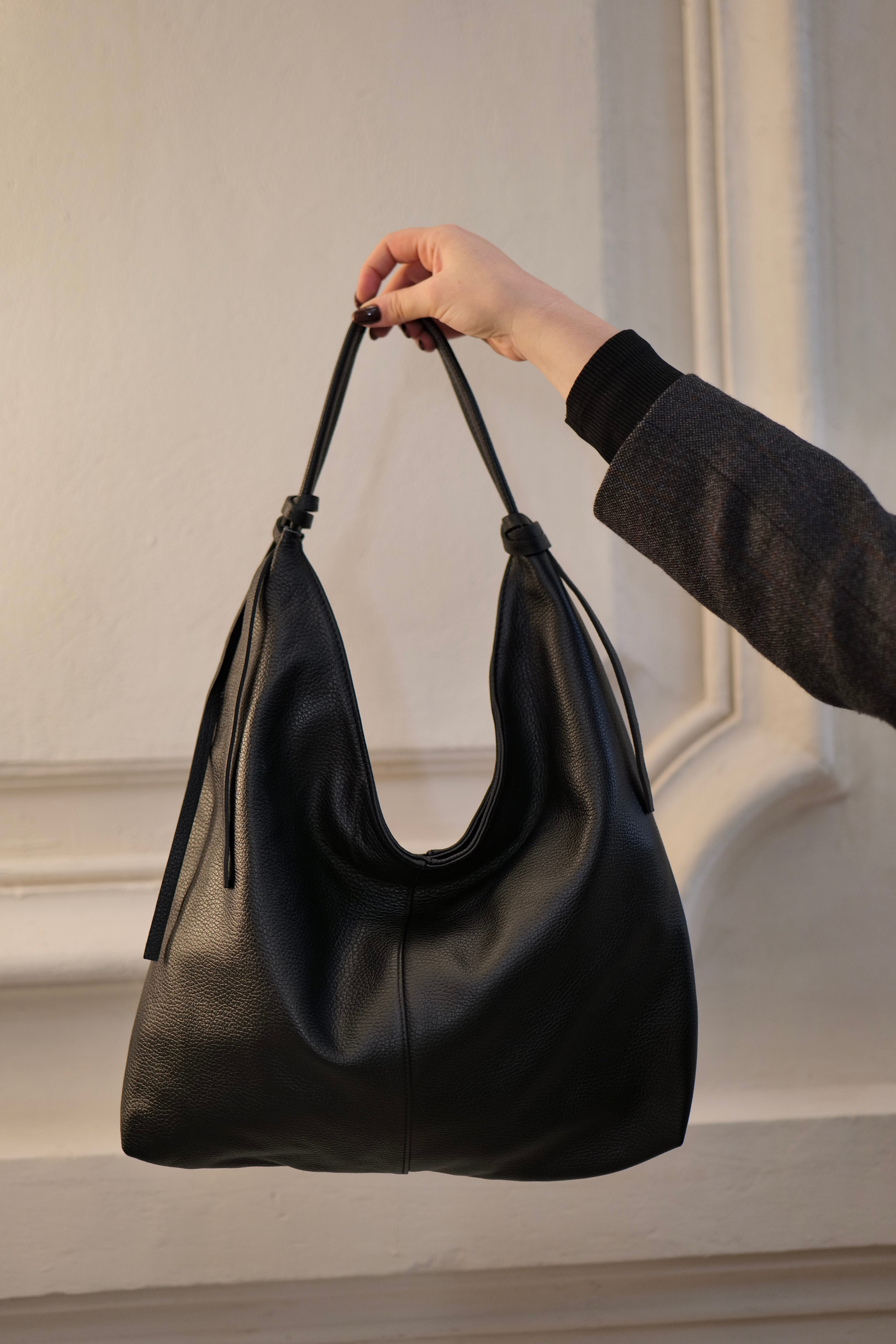 Sac Elena en cuir grainé fabriqué en Italie