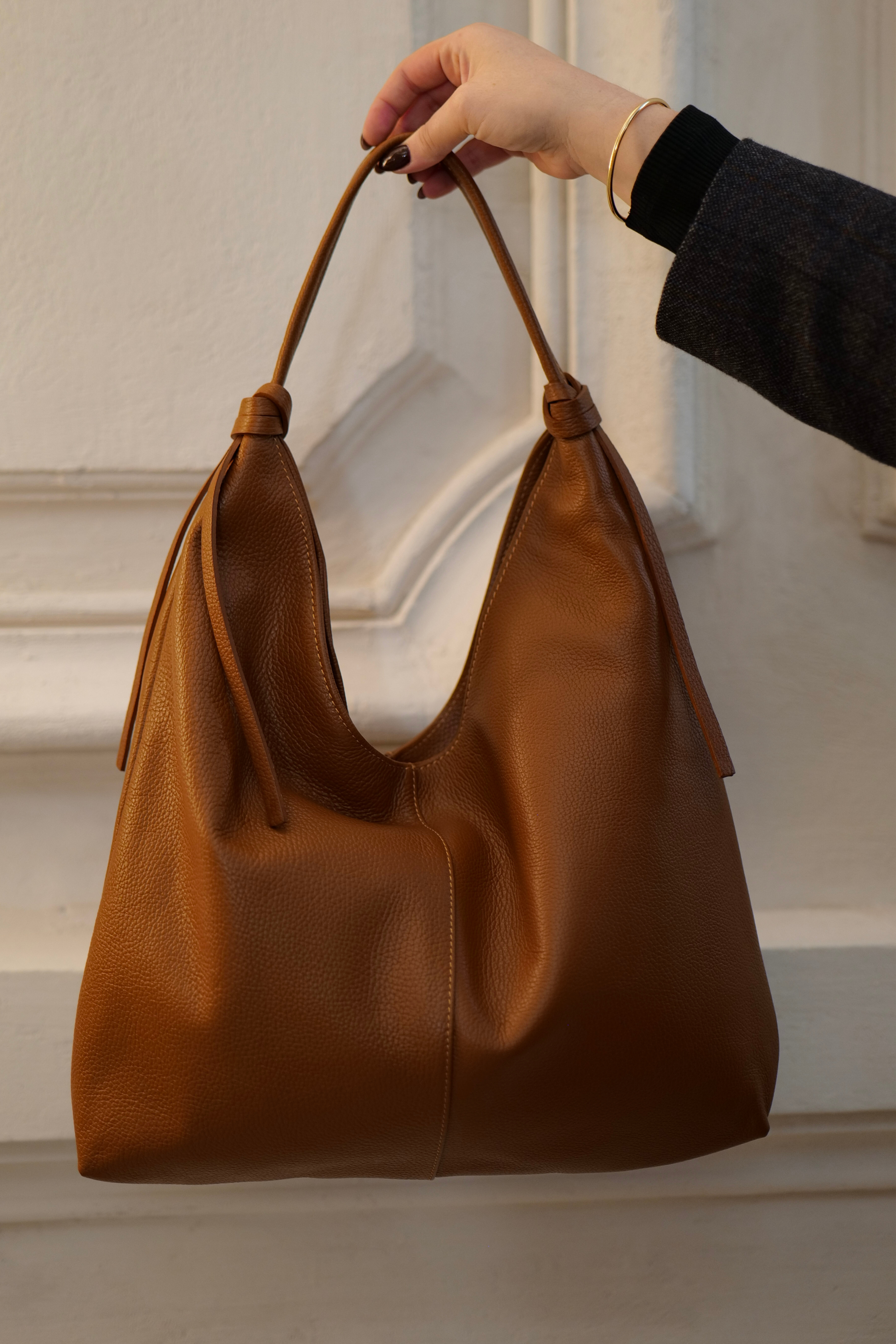 Sac Elena en cuir grainé fabriqué en Italie