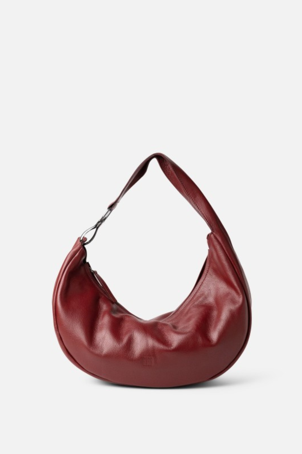 Sac Jackpot Biba en cuir de vachette lavé bordeaux, anse large à mousqueton