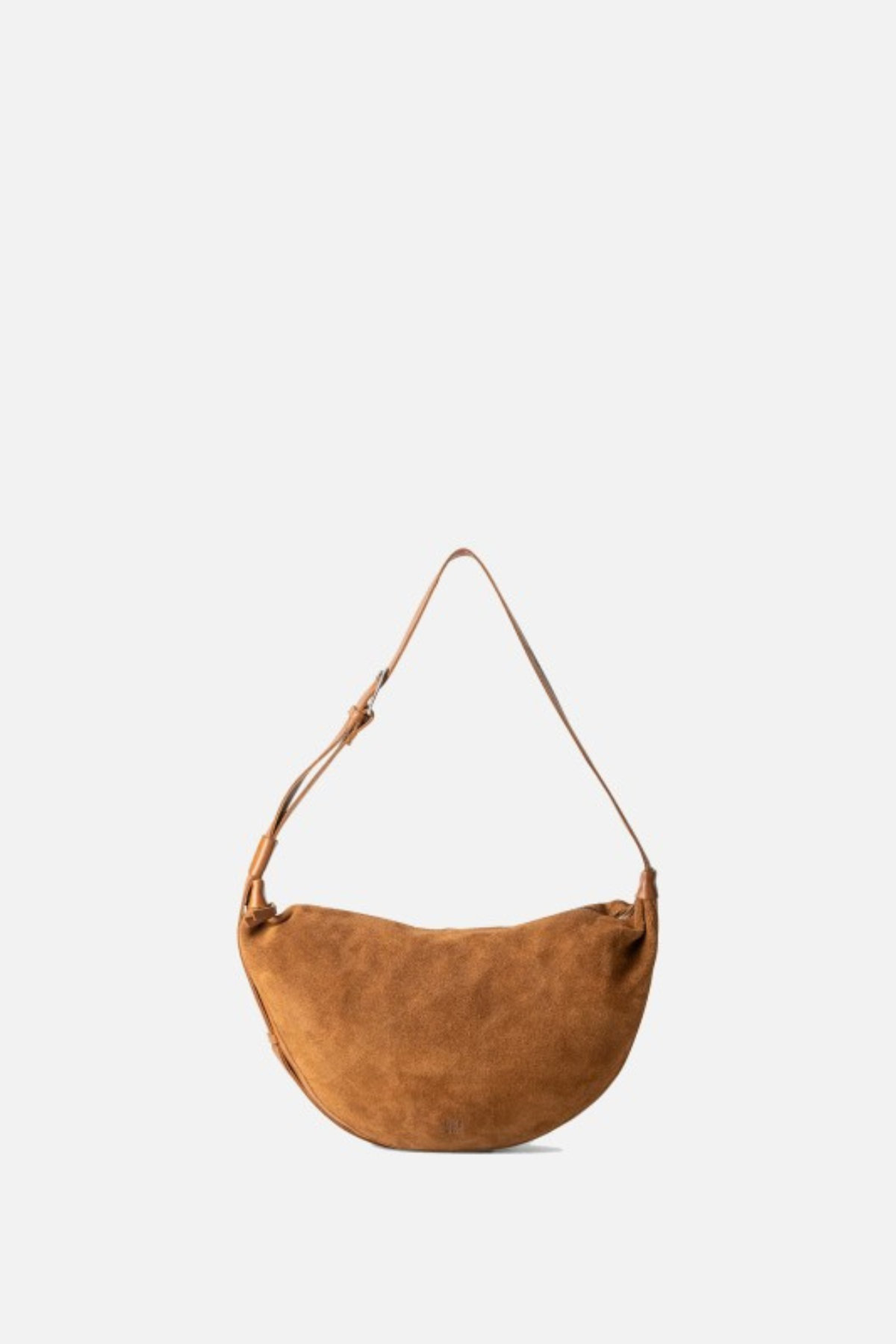 Sac Loa Biba en cuir daim de vachette cognac, lanière réglable