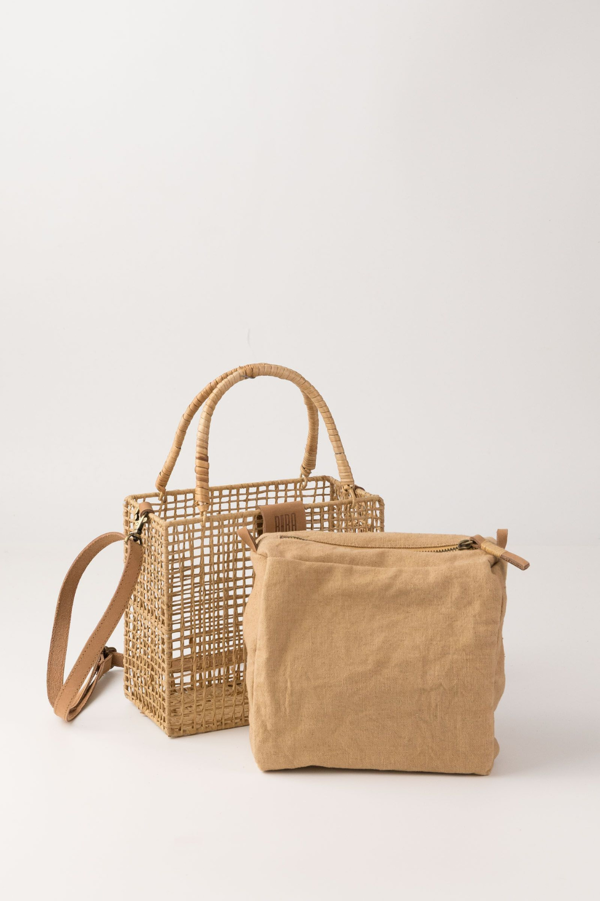Sac panier Nigaloo Biba naturel avec pochette coton amovible bag-in-bag