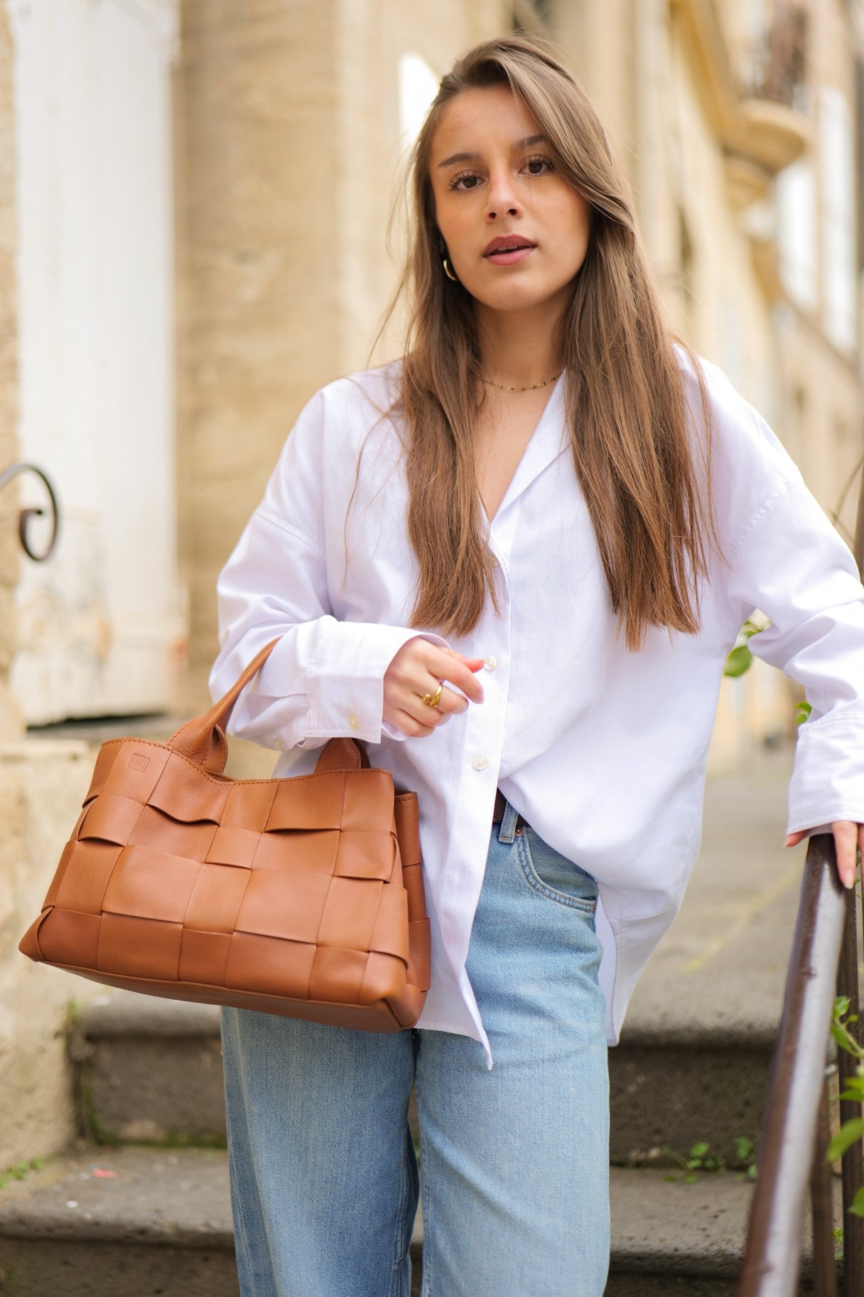 Sac Biba tressé WAN1L camel