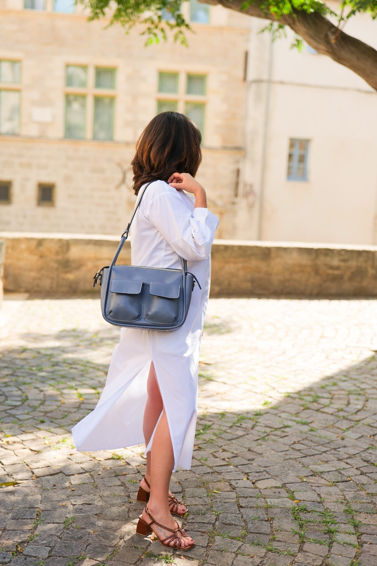 Urban - Sac à main en cuir grainé avec double poche avant