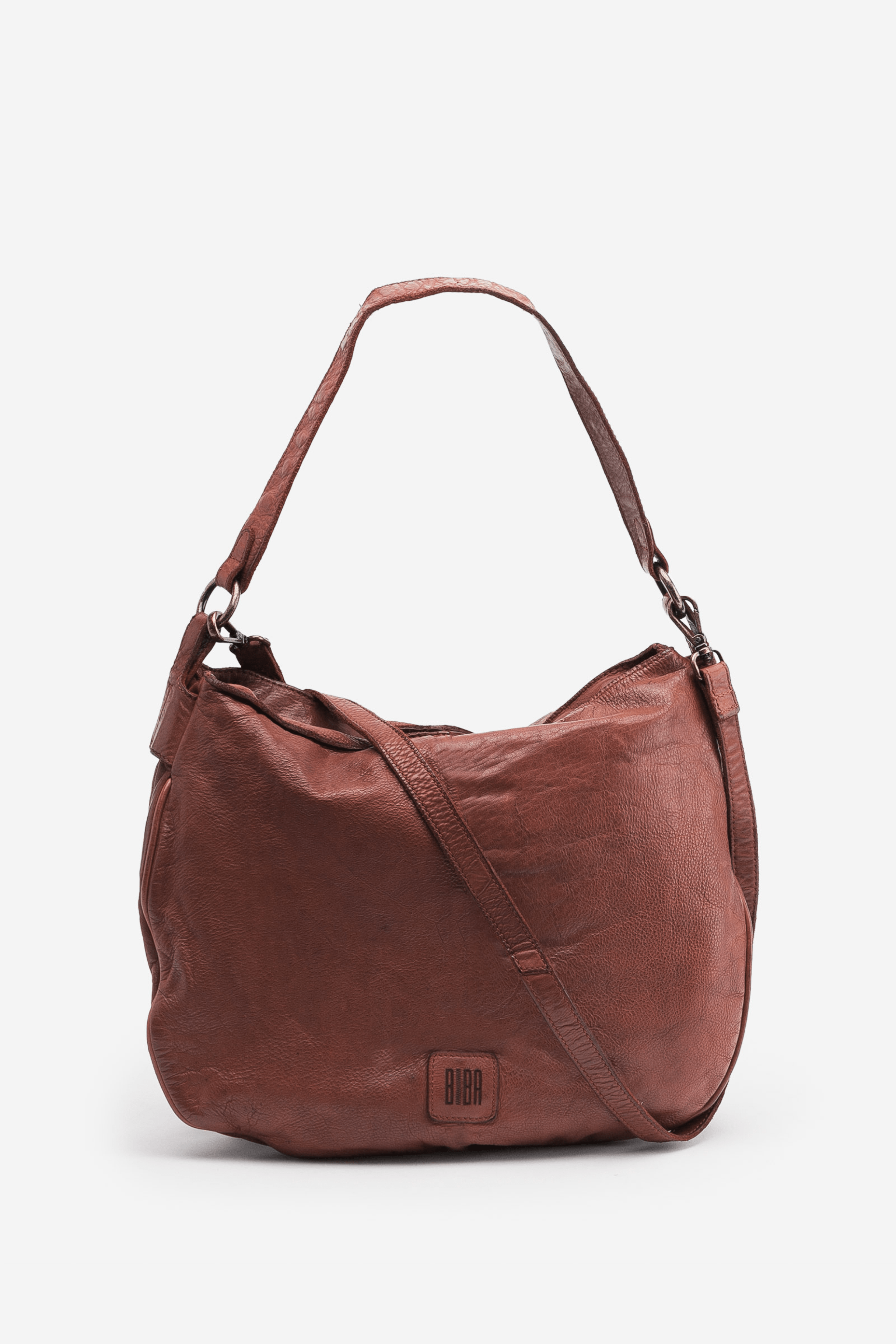 Biba boston BT17 grand sac bandoulière marron en cuir  