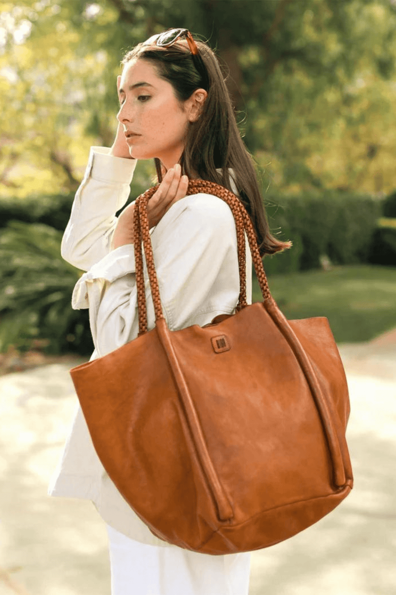 Sac a top main cabas marron