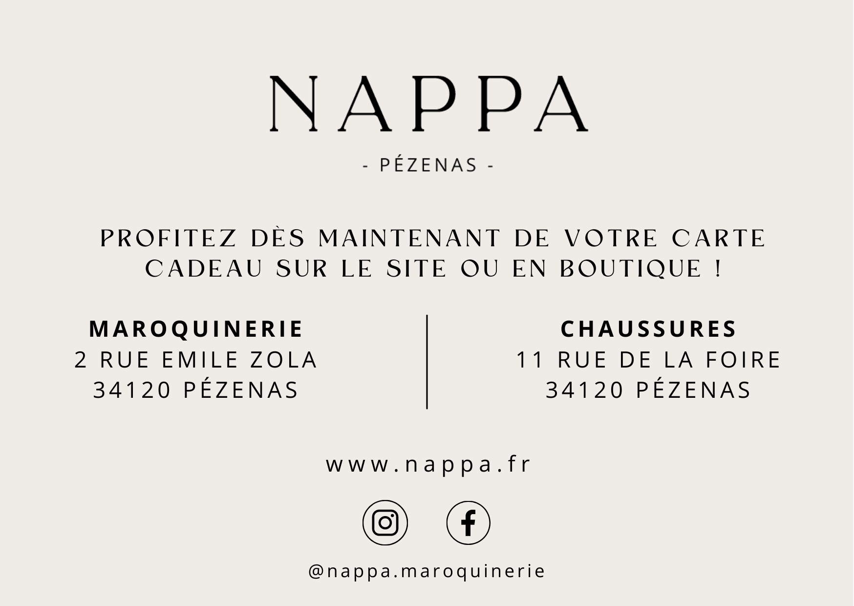 Carte Cadeau Nappa Maroquinerie - Nappa Maroquinerie